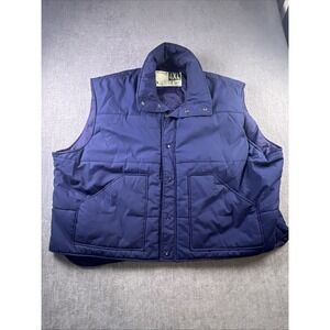 Vintage Wear Guard Puffer Jacket Vest Men's 4XL Blue Button Pockets Outdoor 80's